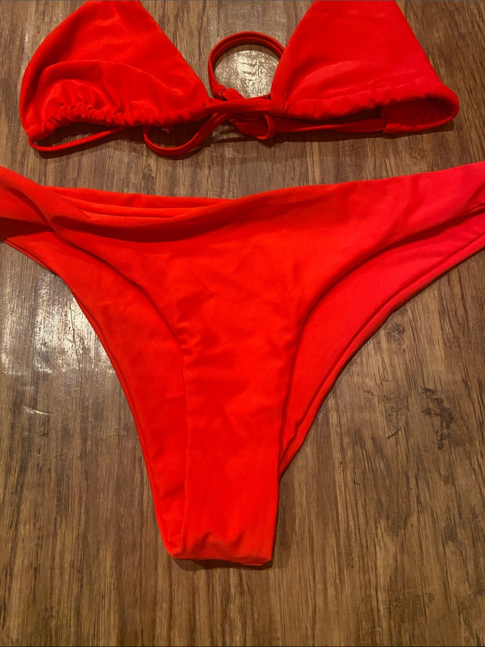 Red Triangle String Bikini Set size large - Picture 3 of 4